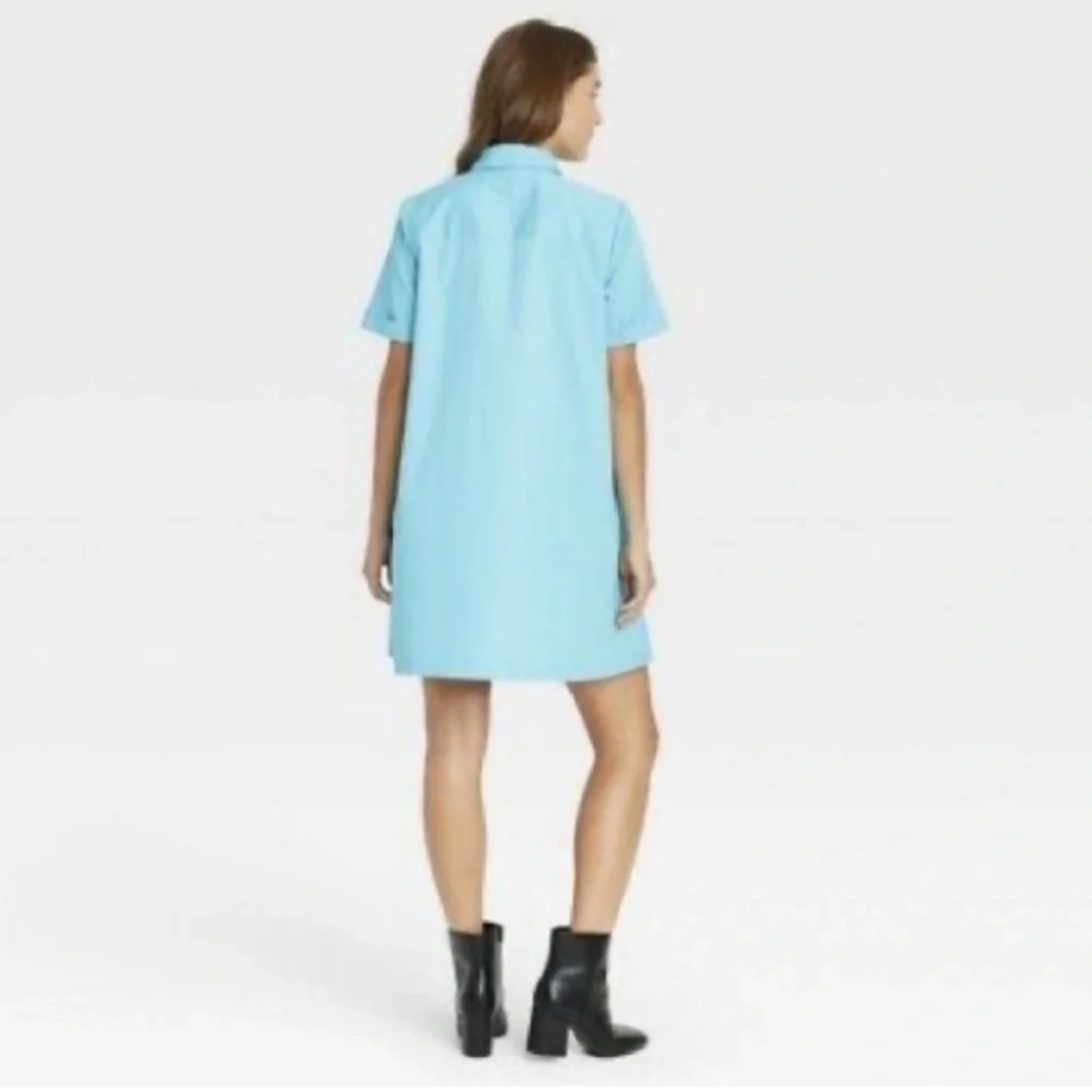 Who What Wear Button Down Trapeze Dress with Pockets - Picture 11 of 11